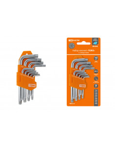 Набор ключей "TORX" с отверстием 9 шт: Т10-Т50 (держатель...