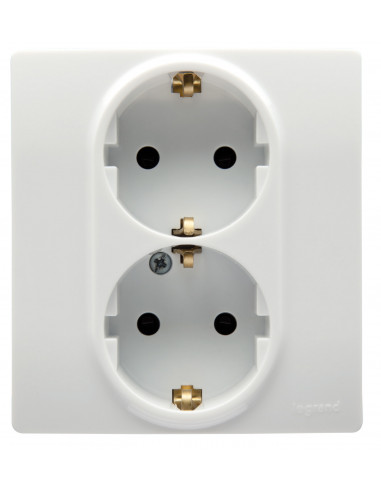Розетка 2X2К+З БЕЛ ETIKA, арт. 672223 Legrand