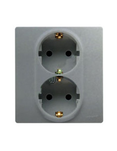 Розетка 2X2К+З АЛЮ ETIKA, арт. 672423 Legrand