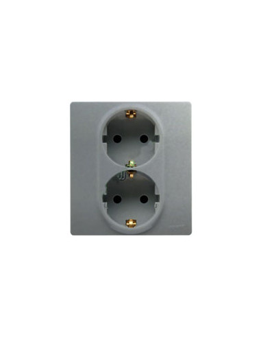Розетка 2X2К+З АЛЮ ETIKA, арт. 672423 Legrand