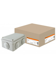 Распаячная коробка ОП 120х80х50мм, крышка, IP55, 6 вх. TDM