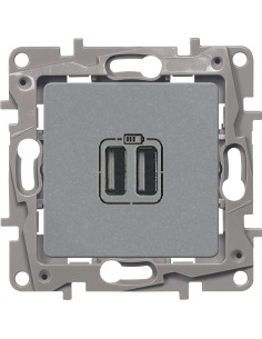 Розетка заряд 2хUSB АЛЮ ETIKA, арт. 672494 Legrand