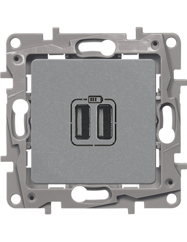 Розетка заряд 2хUSB АЛЮ ETIKA, арт. 672494 Legrand