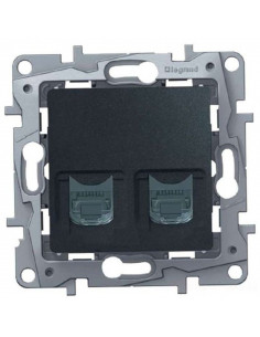 Розетка 2ХRJ45 5е UTP АНТРАЦИТ ETIKA, арт. 672655 Legrand