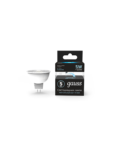 Лампа Gauss MR16 5W 530lm 4100K GU5.3...