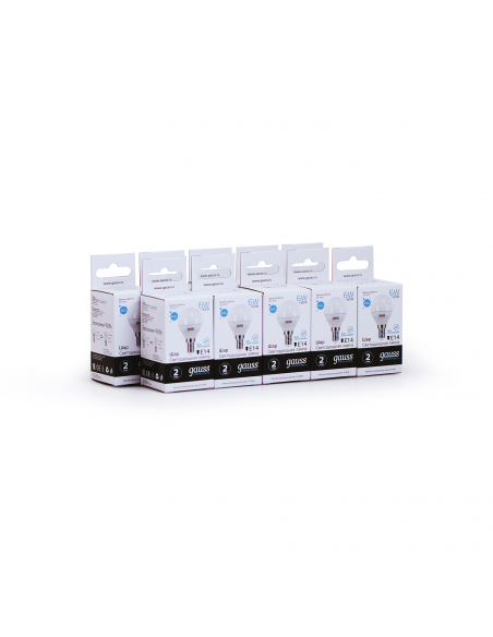 Лампа Gauss Elementary Шар 6W 450lm 4100K Е14 LED 1/10/100