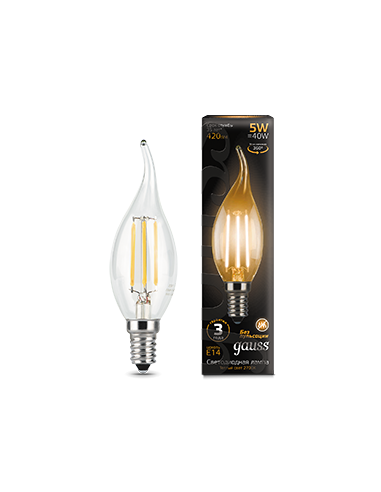Лампа Gauss Filament Свеча на ветру 5W 420lm...