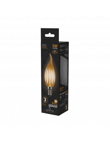 Лампа Gauss Filament Свеча на ветру 5W 420lm...