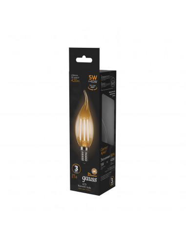 Лампа Gauss Filament Свеча на ветру 5W 420lm...