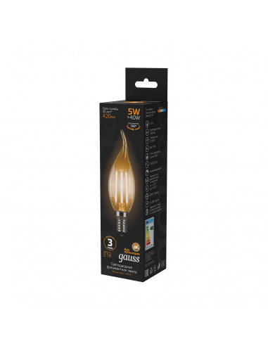 Лампа Gauss Filament Свеча на ветру 5W 420lm...