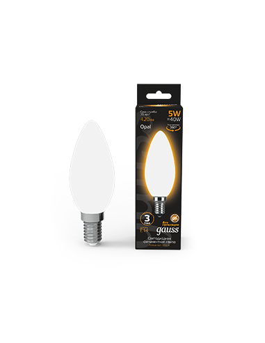 Лампа Gauss Filament Свеча 5W 420lm 2700К Е14...