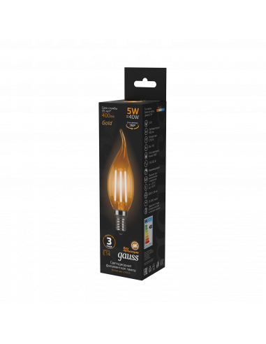 Лампа Gauss Filament Свеча на ветру 5W 400lm...
