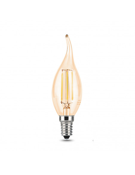 Лампа Gauss Filament Свеча на ветру 5W 400lm 2700К Е14 golden LED 1/10/50