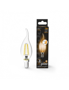Лампа Gauss Filament Свеча на ветру 7W 550lm 2700К Е14...