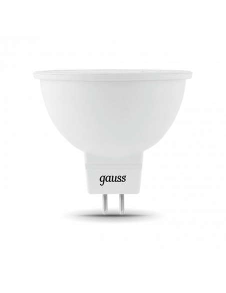 Лампа Gauss MR16 12V 5W 500lm 3000K GU5.3 LED 1/10/100
