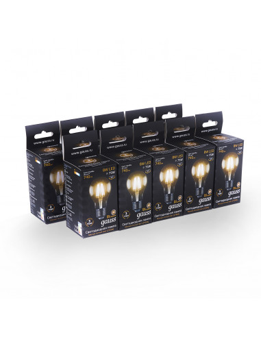 Лампа Gauss Filament А60 8W 740lm 2700К Е27 LED...