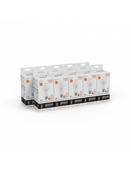 Лампа Gauss Elementary A67 35W 2670lm 3000K E27 LED 1/10/50