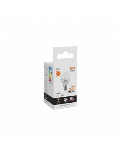 Лампа Gauss Elementary Шар 6W 420lm 3000K Е14...