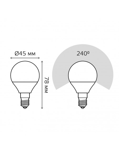 Лампа Gauss Elementary Шар 6W 420lm 3000K Е14 LED 1/10/100