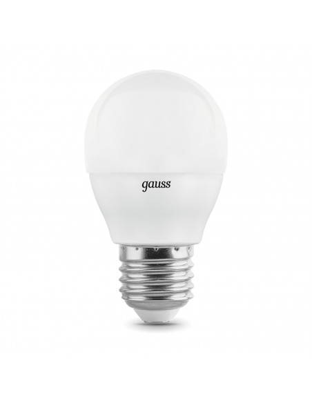 Лампа Gauss Шар 7W 560lm 3000К Е27 диммируемая LED 1/10/100