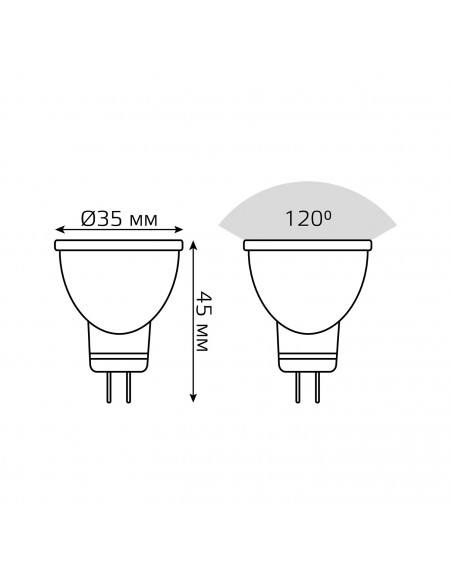 Лампа Gauss MR11 3W 300lm 4100K GU4 LED 1/10/100