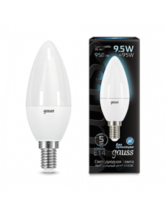 Лампа Gauss Свеча 9.5W 950lm 4100К E14 LED 1/10/100