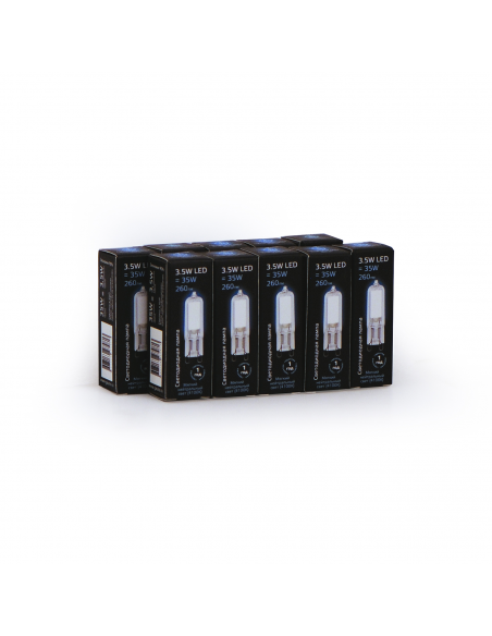 Лампа Gauss G9 AC220-240V 3.5W 260lm 4100K стекло LED 1/10/200
