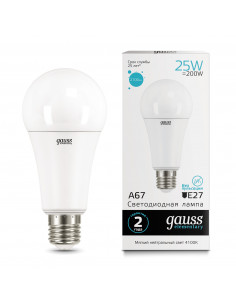 Лампа Gauss Elementary A67 25W 2100lm 4100K E27 LED 1/10/50 2