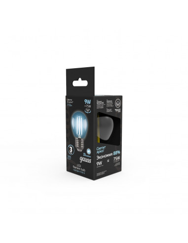 Лампа Gauss Filament Шар 9W 710lm 4100К Е27 LED...