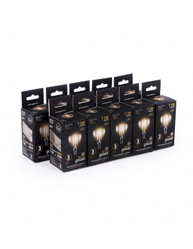 Лампа Gauss Filament Шар 11W 720lm 2700К Е14...