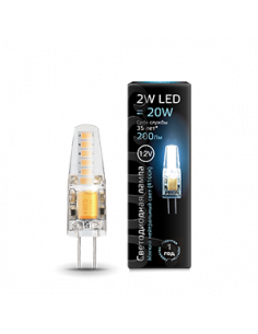 Лампа Gauss G4 12V 2W 200lm 4100K силикон LED 1/10/200 2