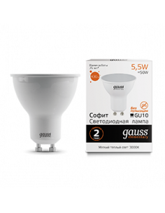 Лампа Gauss Elementary MR16 5.5W 430lm 3000К GU10 LED...