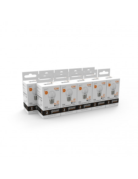 Лампа Gauss Elementary Шар 12W 880lm 3000K Е27 LED 1/10/100