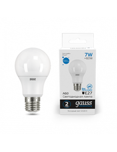 Лампа Gauss Elementary A60 7W 560lm 6500K E27 LED 1/10/100
