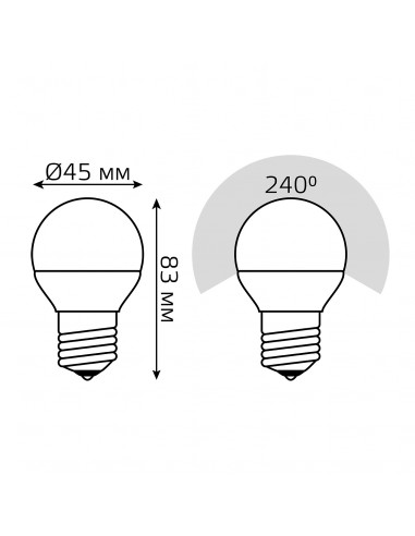Лампа Gauss Elementary Шар 6W 3000K E27 (3...