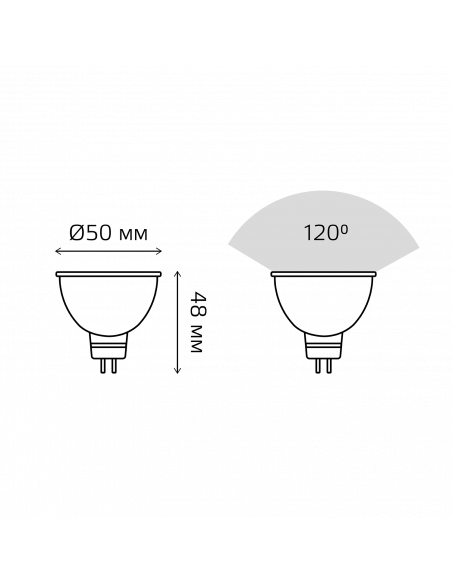 Лампа Gauss Elementary MR16 5.5W 4100К GU5.3 (3 лампы в упаковке) LED 1/40