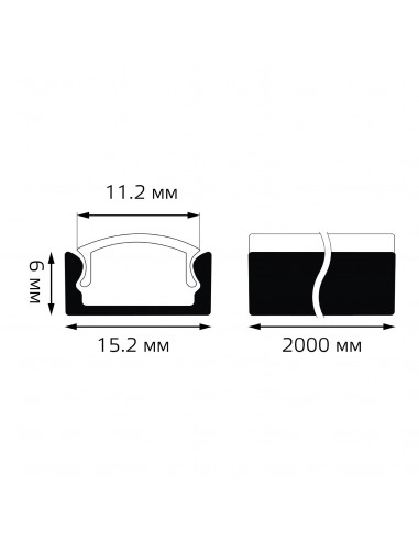 Профиль для ленты LED Gauss прямой - 2m 1/60