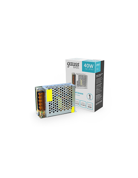 Блок питания Gauss Basic 12V 40W IP20 1/120