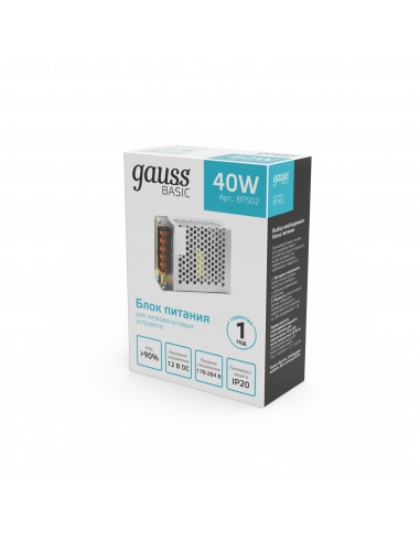 Блок питания Gauss Basic 12V 40W IP20 1/120