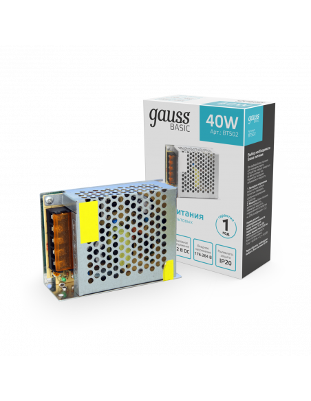 Блок питания Gauss Basic 12V 40W IP20 1/120