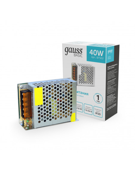 Блок питания Gauss Basic 12V 40W IP20 1/120