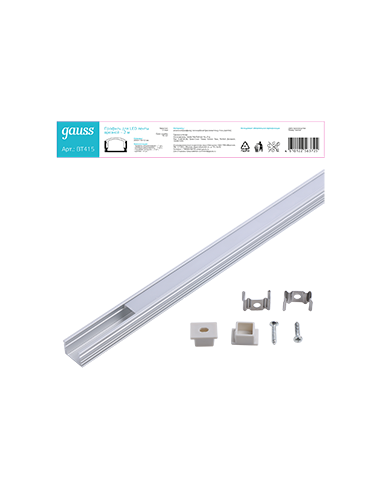 Профиль для ленты LED Gauss врезной гл 12mm -...