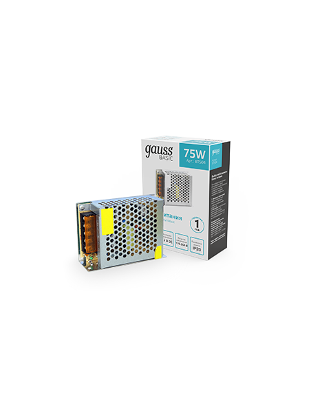 Блок питания Gauss Basic 12V 75W IP20 1/120