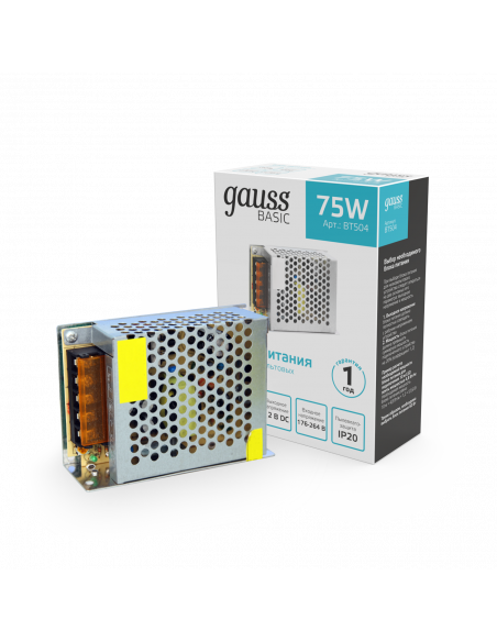 Блок питания Gauss Basic 12V 75W IP20 1/120