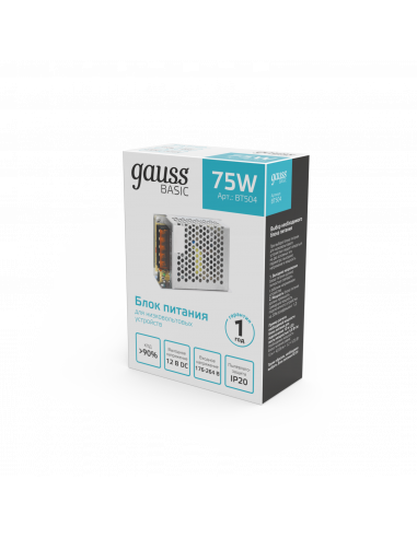 Блок питания Gauss Basic 12V 75W IP20 1/120