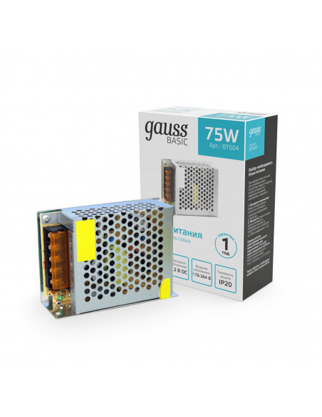 Блок питания Gauss Basic 12V 75W IP20 1/120
