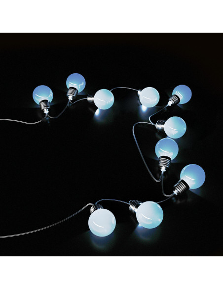 Гирлянда садовая на солнечной батарее 10 LED ламп  Большие Шары Белый свет Gauss Solar, 1/24
