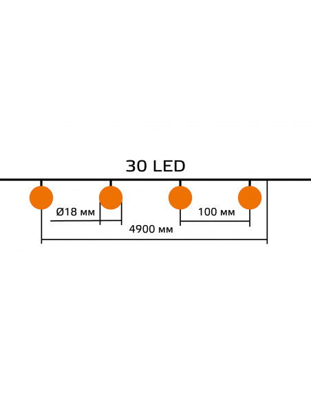 Гирлянда садовая на солнечной батарее 30 LED ламп Шары Белый свет Gauss Solar, 1/24