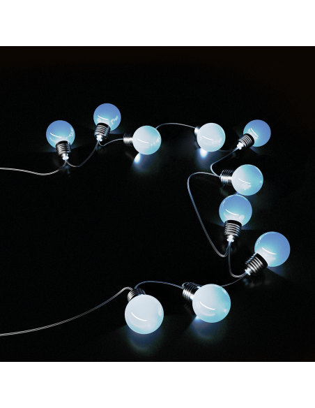 Гирлянда садовая на солнечной батарее 10 LED ламп  Большие Шары Белый свет Gauss Solar, 1/24