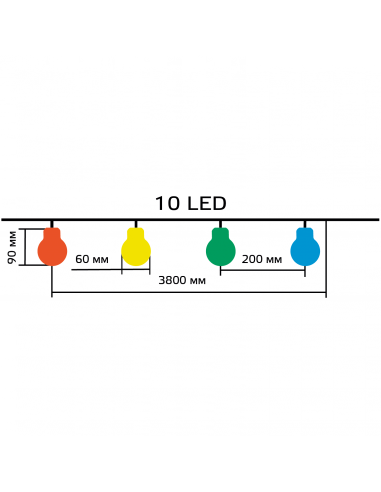 Гирлянда садовая на солнечной батарее 10 LED...
